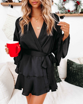 Aurora Textured Satin Kimono - Black - FINAL SALE InsStreet